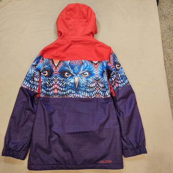 Volcom Snowboard Ski Jacket Women S Owl Insulated Mid-length Hood Zip Pockets - Picture 13 of 16